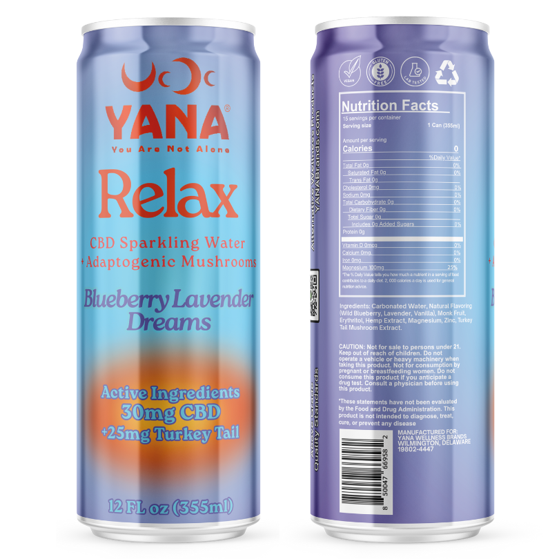 Relax CBD + Mushrooms Sparkling Water