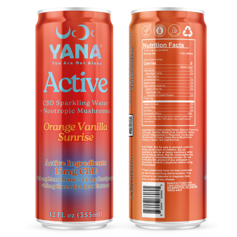 Active – CBD + Nootropic Mushrooms Sparkling Water