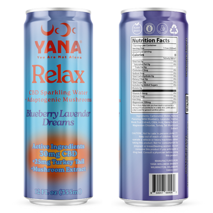 Relax CBD + Mushrooms Sparkling Water