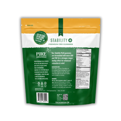 Stability PLUS: CBD + Low Dose THC Gummies