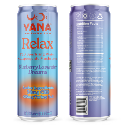 Relax CBD + Mushrooms Sparkling Water